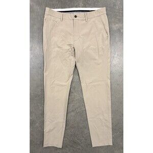 Kjus Ike Pants Mens 34x32 Beige Chino Tailored Fit Performance Golf Stretch